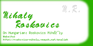 mihaly roskovics business card